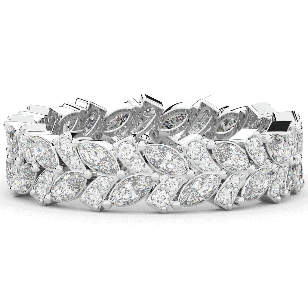 1.50CT.TW MARQUISE AND ROUND LAB DIAMOND ETERNITY WEDDING BAND