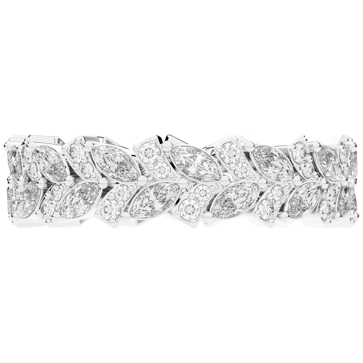 1.50CT.TW MARQUISE AND ROUND LAB DIAMOND ETERNITY WEDDING BAND