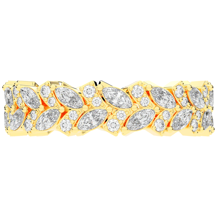 1.50CT.TW MARQUISE AND ROUND LAB DIAMOND ETERNITY WEDDING BAND