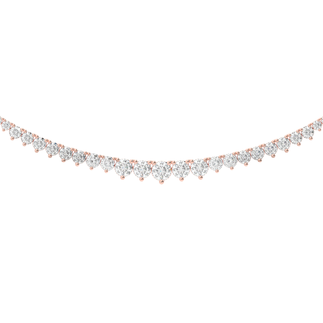 8.50CT.TW ROUND LAB DIAMOND TAPERED TENNIS NECKLACE