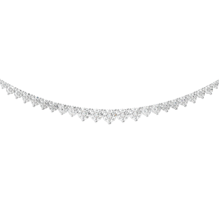 8.50CT.TW ROUND LAB DIAMOND TAPERED TENNIS NECKLACE