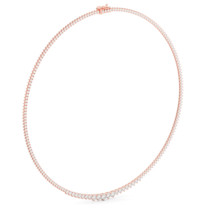 8.50CT.TW ROUND LAB DIAMOND TAPERED TENNIS NECKLACE