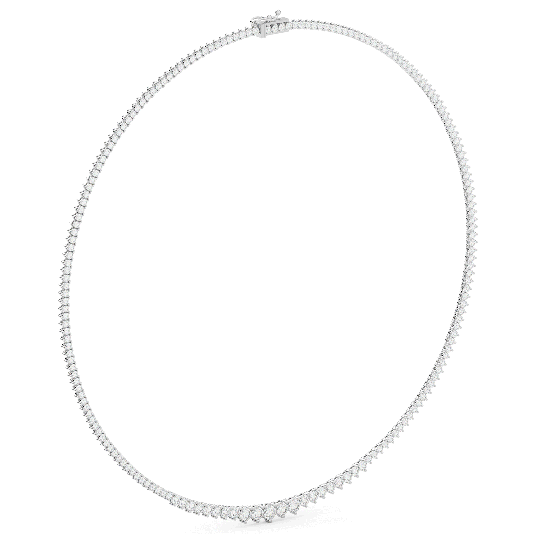 8.50CT.TW ROUND LAB DIAMOND TAPERED TENNIS NECKLACE