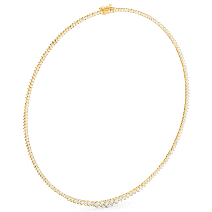 8.50CT.TW ROUND LAB DIAMOND TAPERED TENNIS NECKLACE