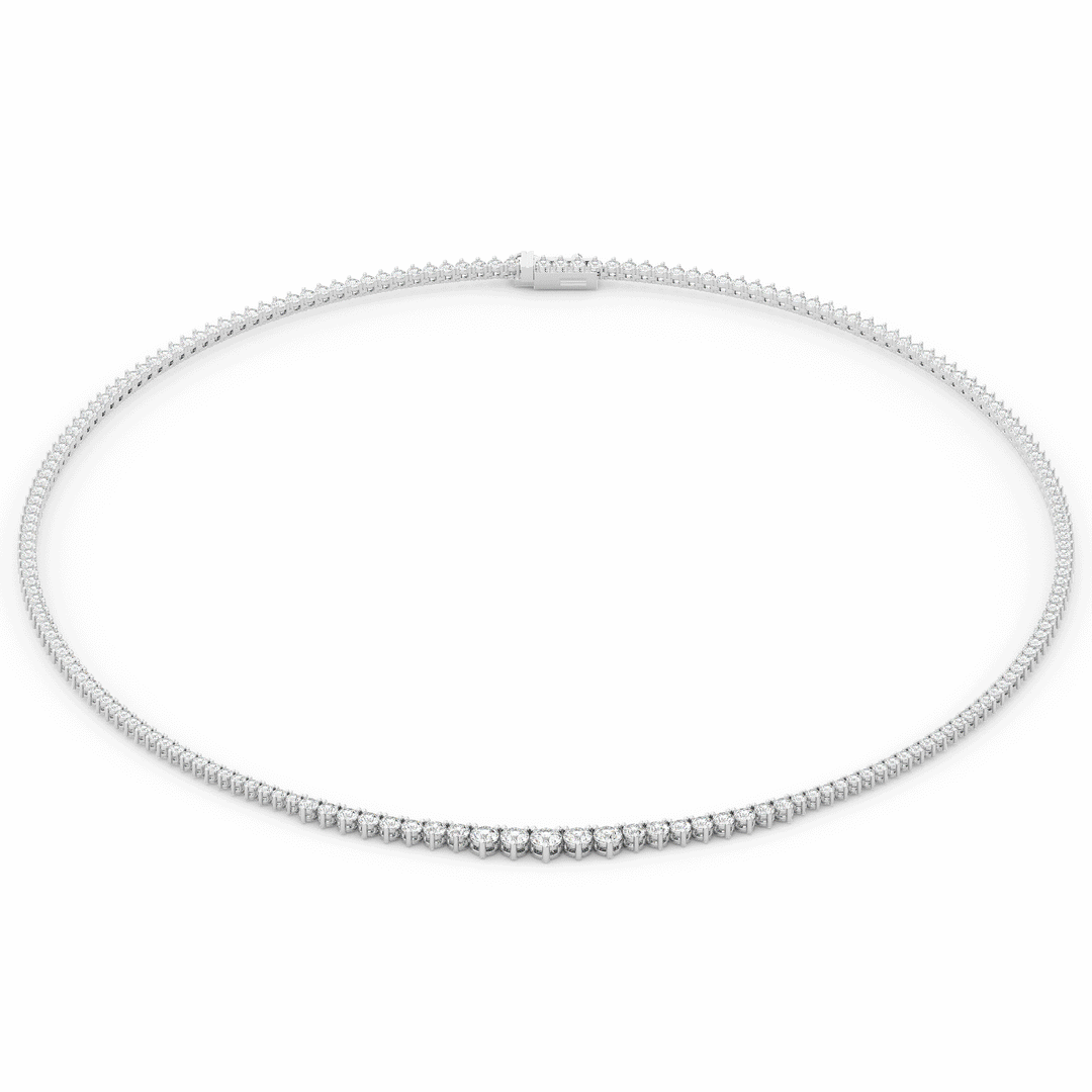 8.50CT.TW ROUND LAB DIAMOND TAPERED TENNIS NECKLACE