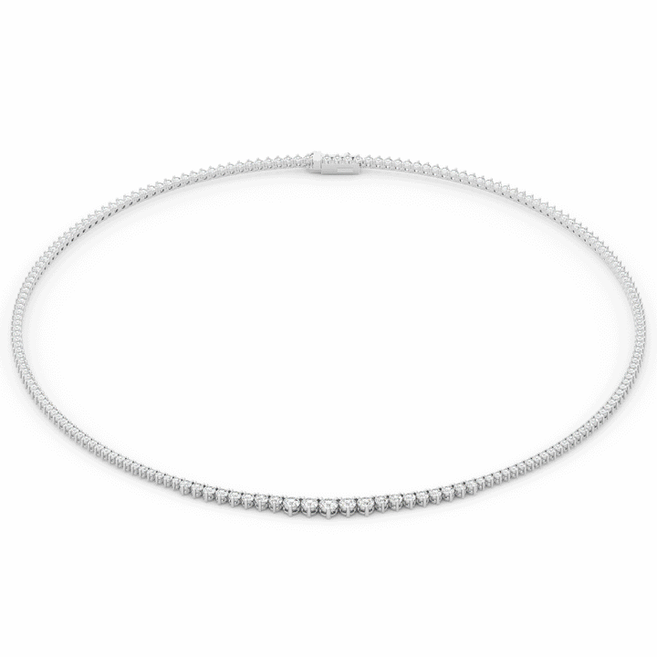 8.50CT.TW ROUND LAB DIAMOND TAPERED TENNIS NECKLACE