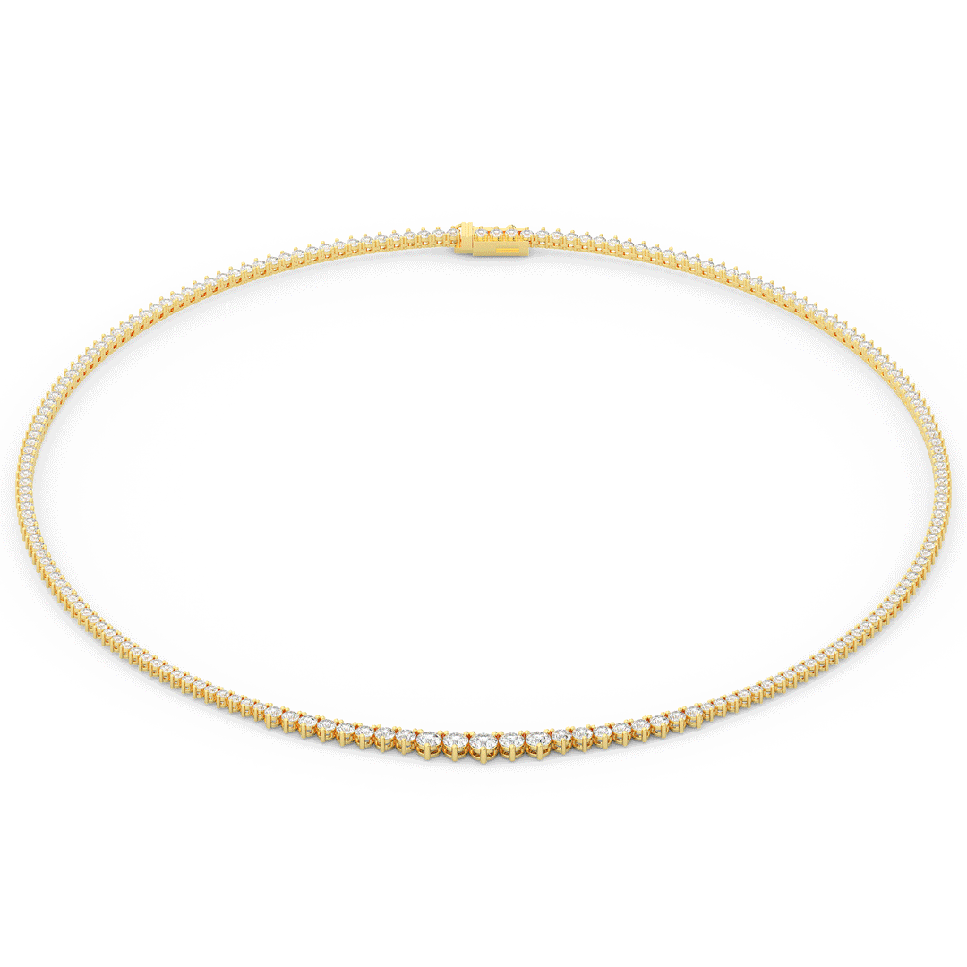 8.50CT.TW ROUND LAB DIAMOND TAPERED TENNIS NECKLACE