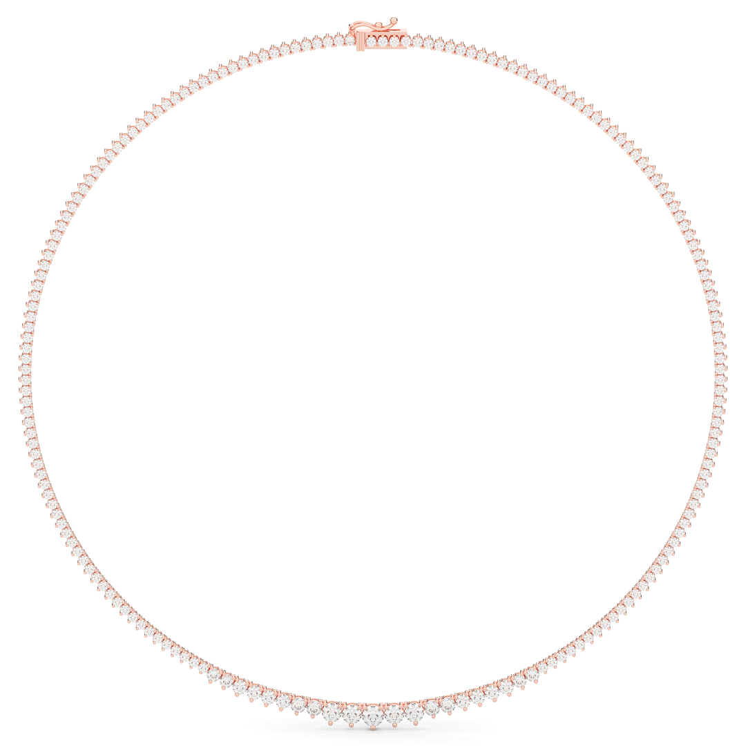 8.50CT.TW ROUND LAB DIAMOND TAPERED TENNIS NECKLACE