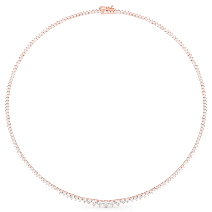 8.50CT.TW ROUND LAB DIAMOND TAPERED TENNIS NECKLACE