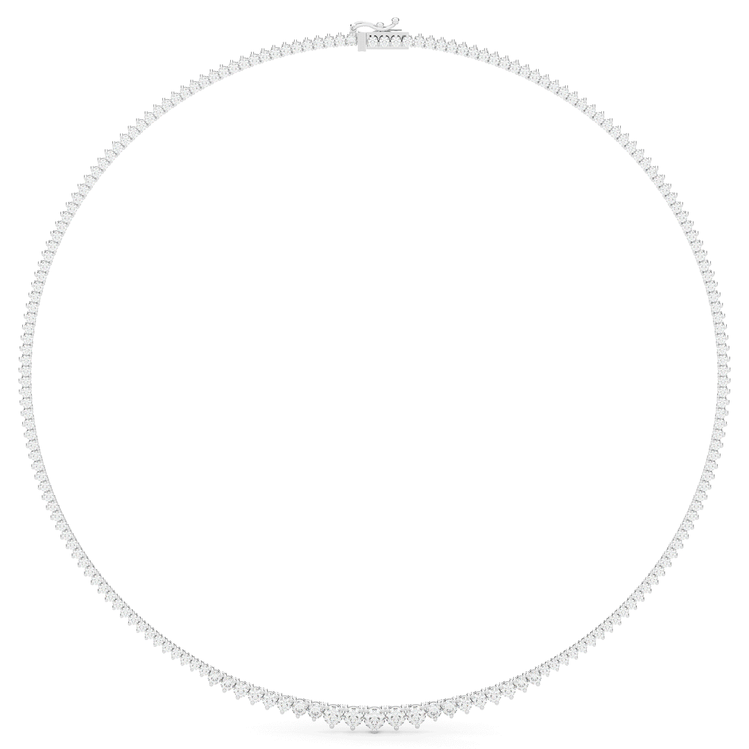 8.50CT.TW ROUND LAB DIAMOND TAPERED TENNIS NECKLACE