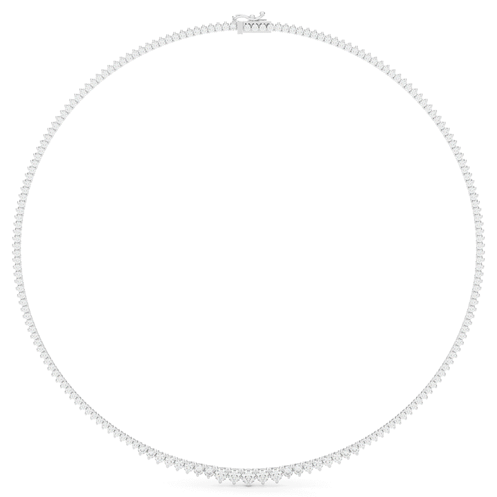 8.50CT.TW ROUND LAB DIAMOND TAPERED TENNIS NECKLACE