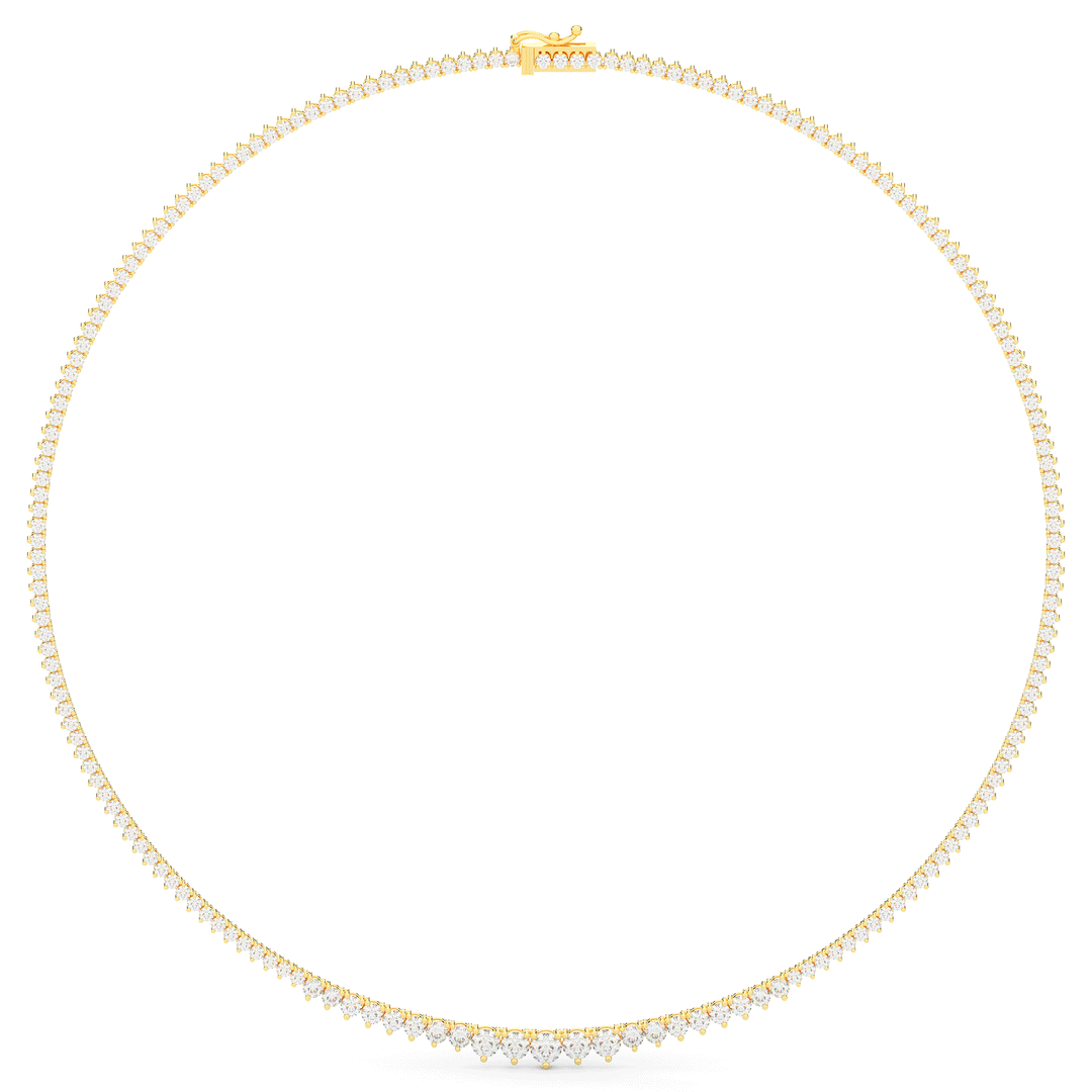 8.50CT.TW ROUND LAB DIAMOND TAPERED TENNIS NECKLACE