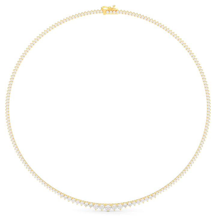 8.50CT.TW ROUND LAB DIAMOND TAPERED TENNIS NECKLACE