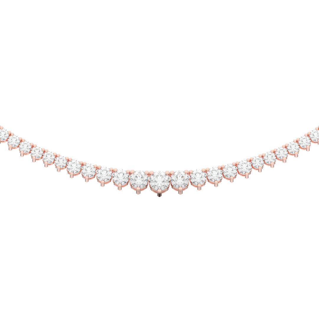 10.75CT.TW ROUND LAB DIAMOND TAPERED TENNIS NECKLACE