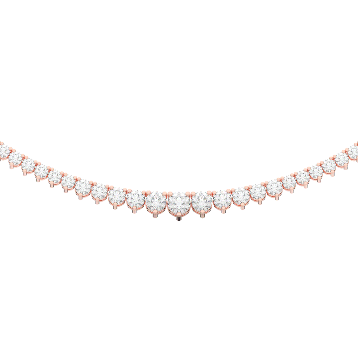 10.75CT.TW ROUND LAB DIAMOND TAPERED TENNIS NECKLACE