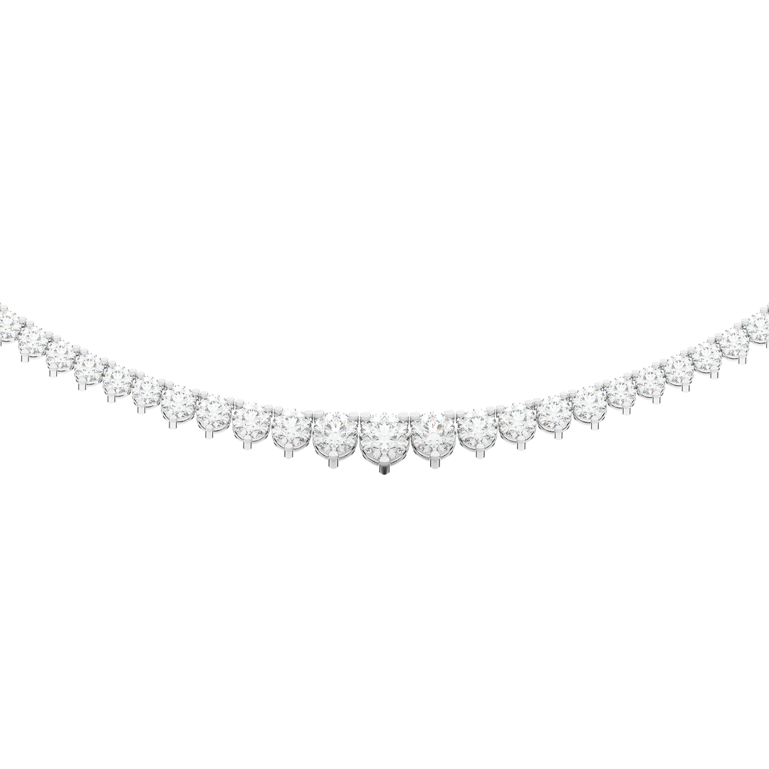 10.75CT.TW ROUND LAB DIAMOND TAPERED TENNIS NECKLACE