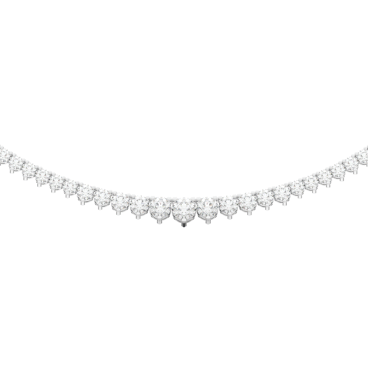 10.75CT.TW ROUND LAB DIAMOND TAPERED TENNIS NECKLACE