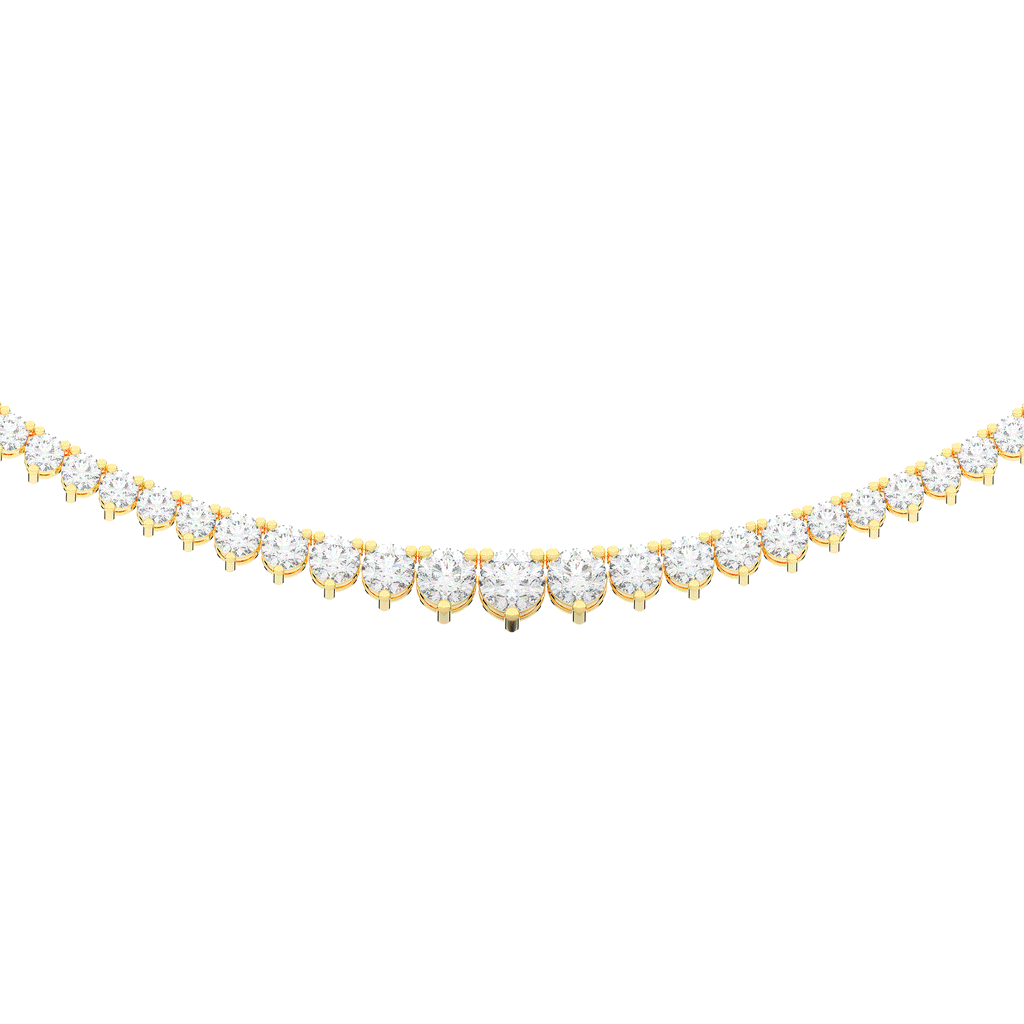 10.75CT.TW ROUND LAB DIAMOND TAPERED TENNIS NECKLACE