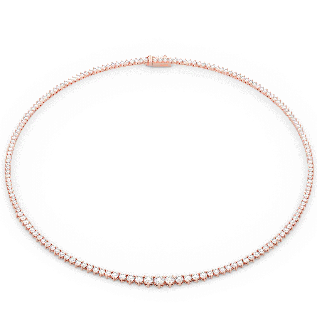 10.75CT.TW ROUND LAB DIAMOND TAPERED TENNIS NECKLACE