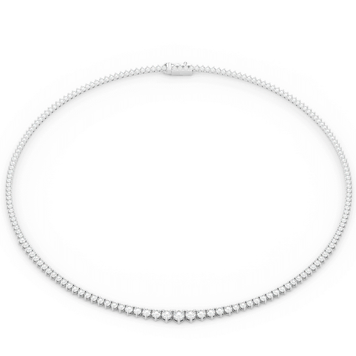 10.75CT.TW ROUND LAB DIAMOND TAPERED TENNIS NECKLACE