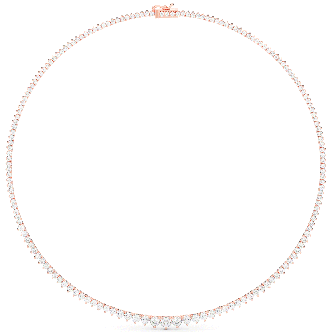 10.75CT.TW ROUND LAB DIAMOND TAPERED TENNIS NECKLACE