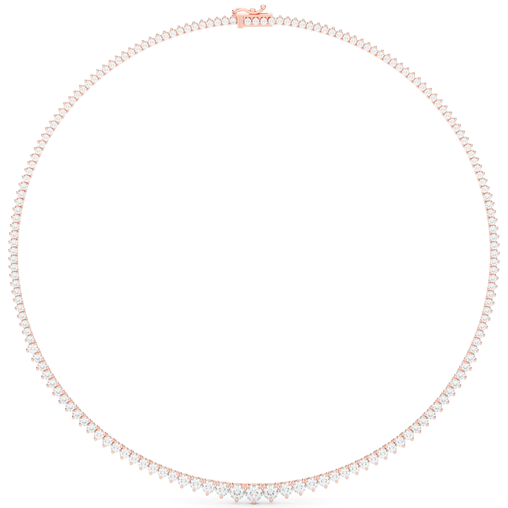 10.75CT.TW ROUND LAB DIAMOND TAPERED TENNIS NECKLACE