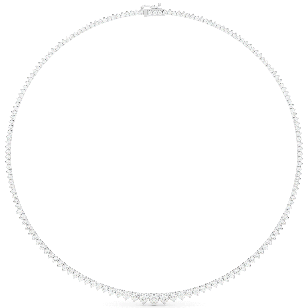 10.75CT.TW ROUND LAB DIAMOND TAPERED TENNIS NECKLACE