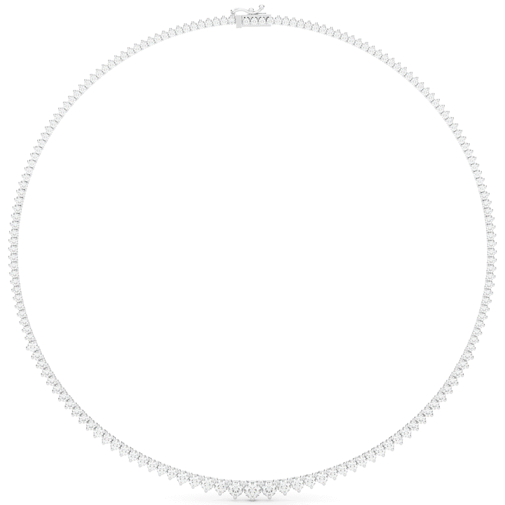 10.75CT.TW ROUND LAB DIAMOND TAPERED TENNIS NECKLACE