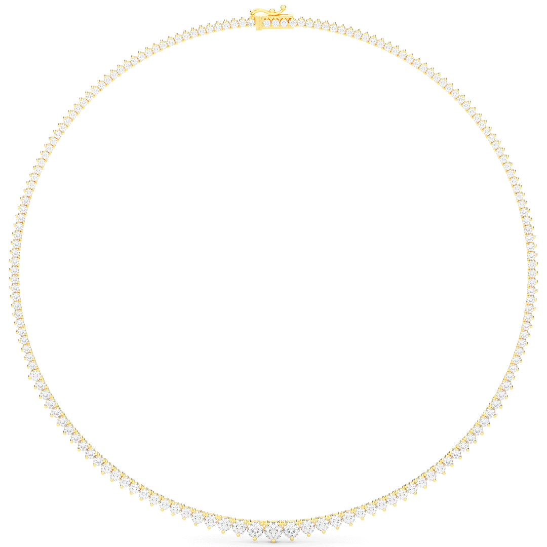 10.75CT.TW ROUND LAB DIAMOND TAPERED TENNIS NECKLACE