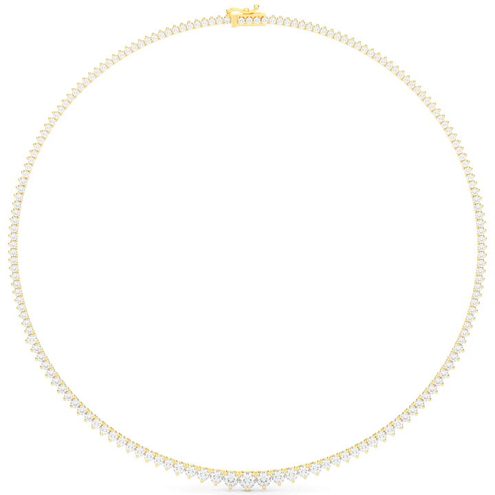 10.75CT.TW ROUND LAB DIAMOND TAPERED TENNIS NECKLACE