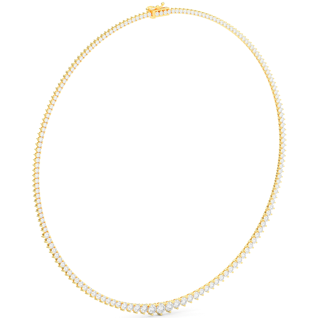 10.75CT.TW ROUND LAB DIAMOND TAPERED TENNIS NECKLACE