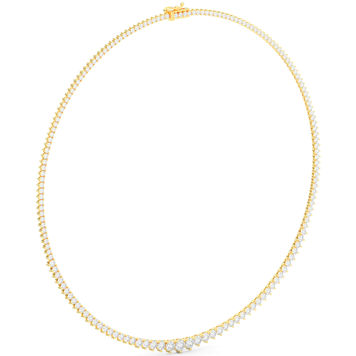 10.75CT.TW ROUND LAB DIAMOND TAPERED TENNIS NECKLACE