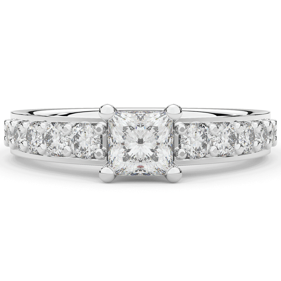 1.75CT.TW PRINCESS LAB DIAMOND SOLITAIRE ENGAGEMENT RING