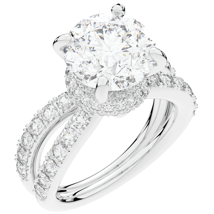 6.25CT.TW ROUND LAB DIAMOND ENGAGEMENT RING