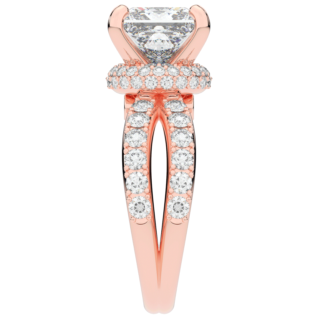 5.25CT.TW PRINCESS LAB DIAMOND ENGAGEMENT RING