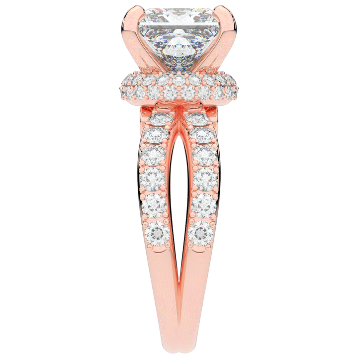 5.25CT.TW PRINCESS LAB DIAMOND ENGAGEMENT RING