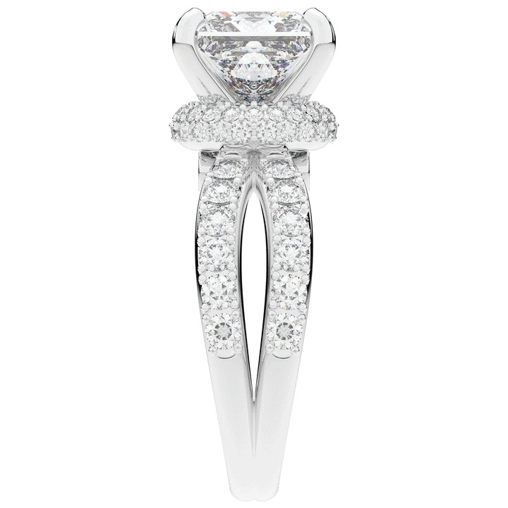 5.25CT.TW PRINCESS LAB DIAMOND ENGAGEMENT RING