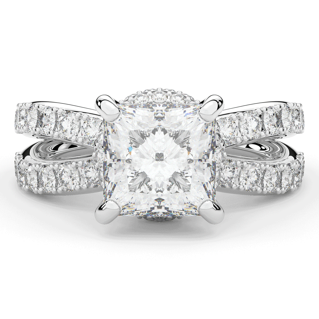 5.25CT.TW PRINCESS LAB DIAMOND ENGAGEMENT RING