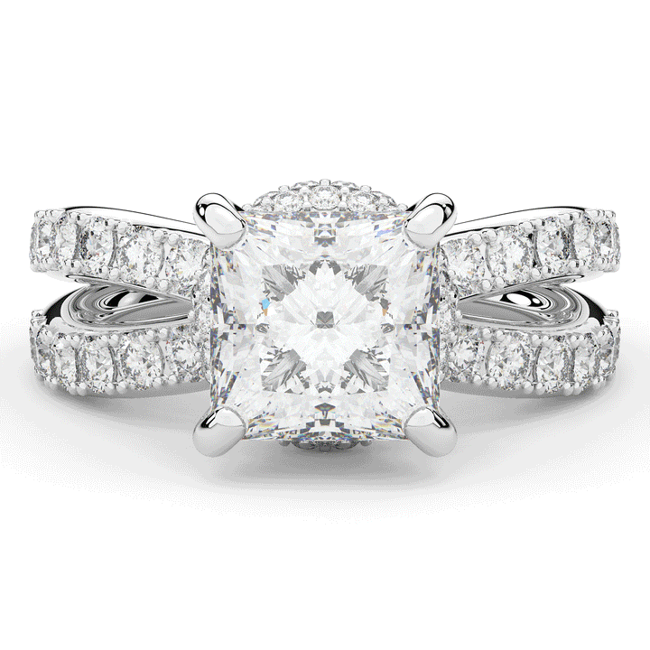 5.25CT.TW PRINCESS LAB DIAMOND ENGAGEMENT RING