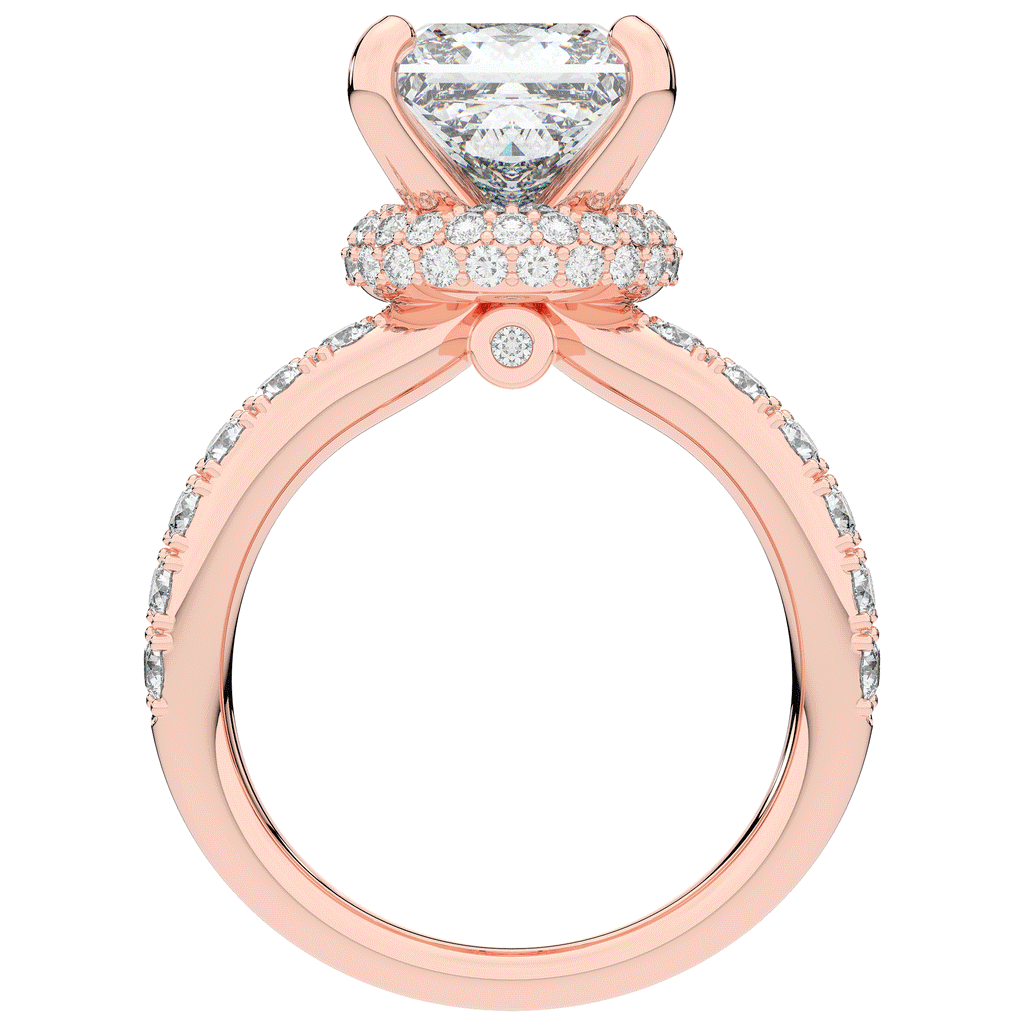 5.25CT.TW PRINCESS LAB DIAMOND ENGAGEMENT RING