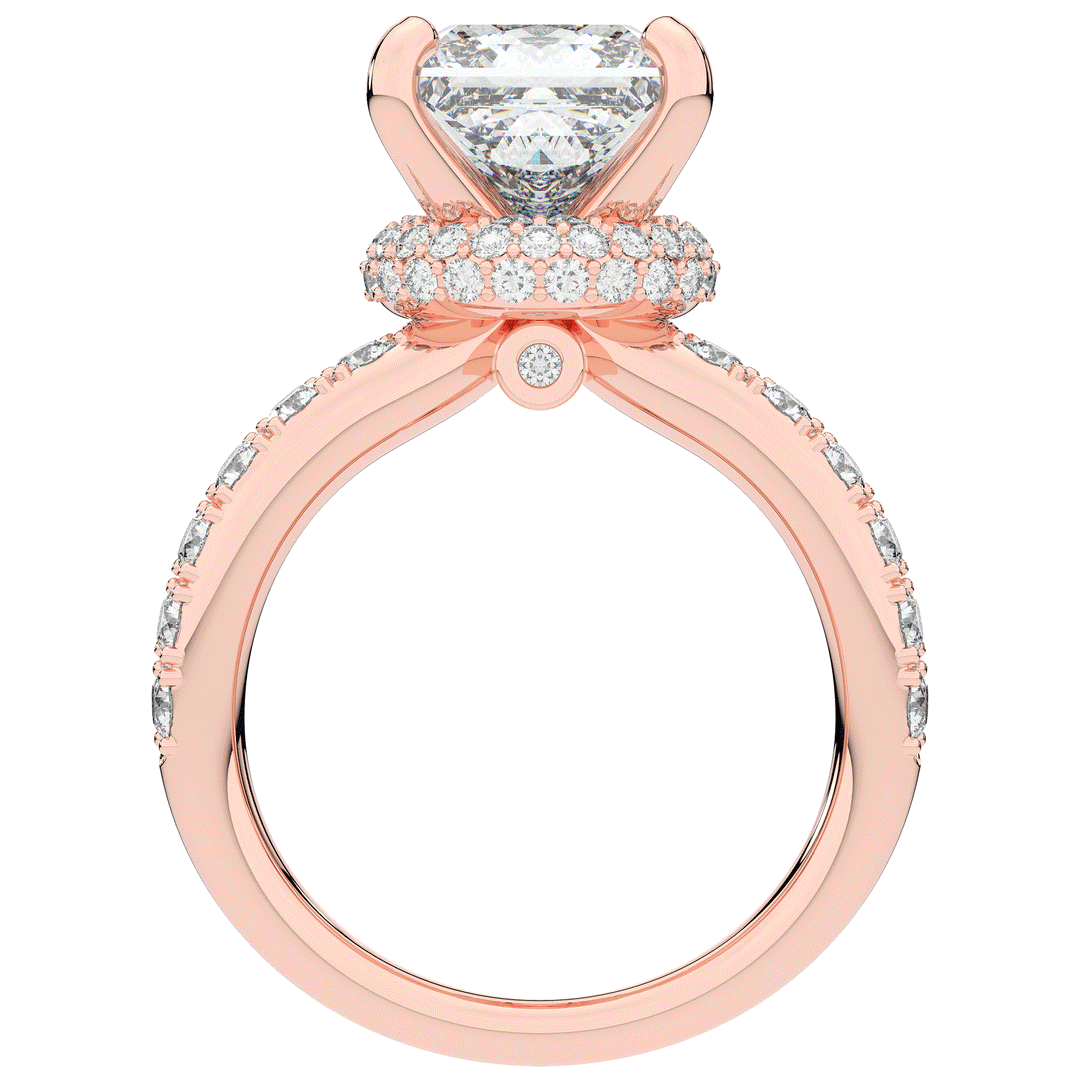 5.25CT.TW PRINCESS LAB DIAMOND ENGAGEMENT RING