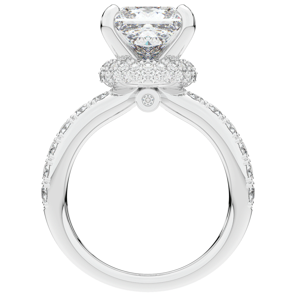 5.25CT.TW PRINCESS LAB DIAMOND ENGAGEMENT RING