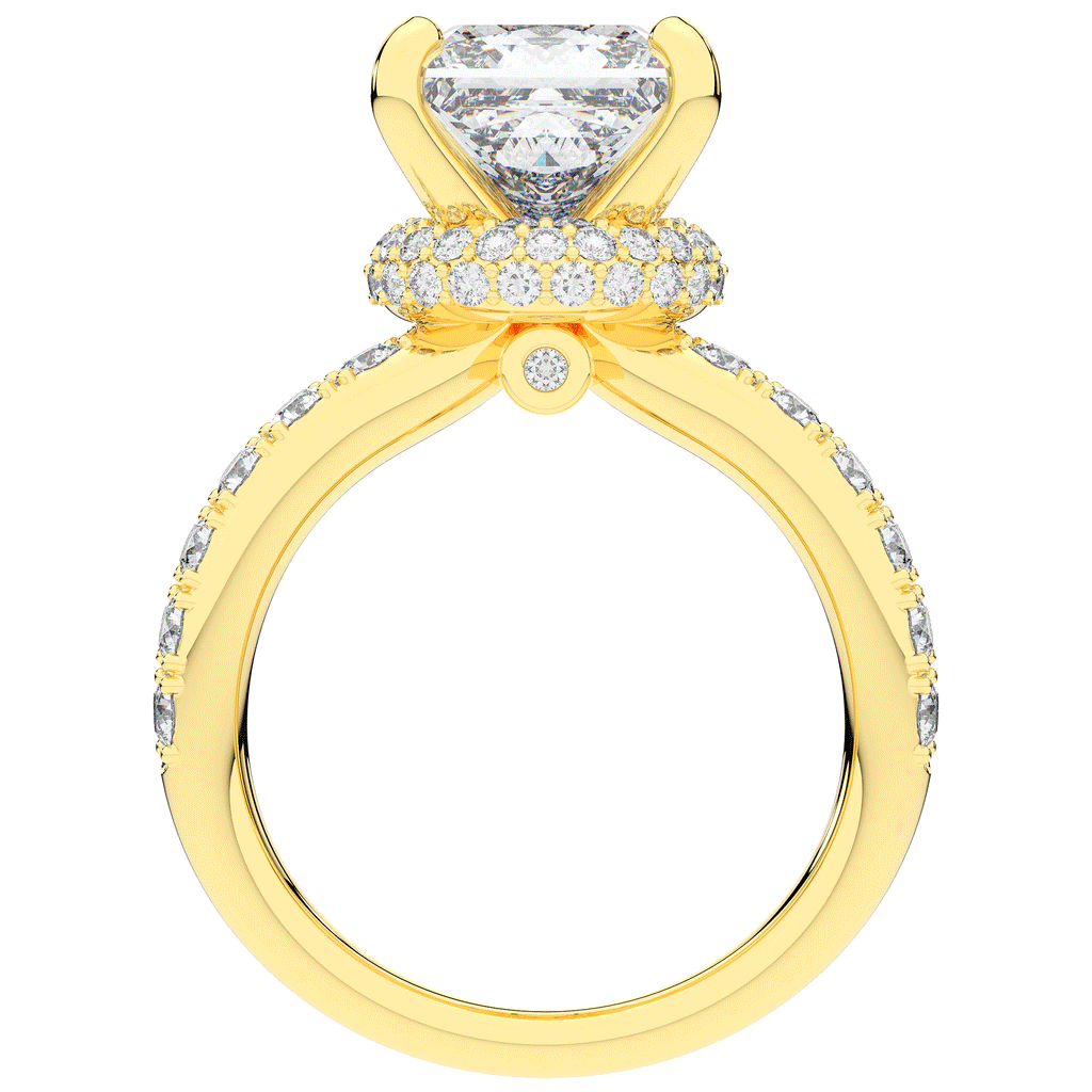 5.25CT.TW PRINCESS LAB DIAMOND ENGAGEMENT RING