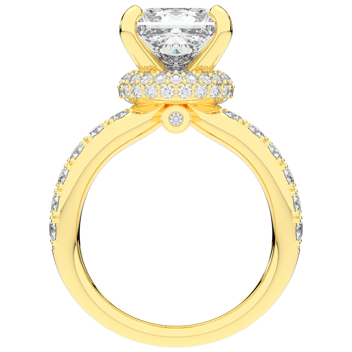 5.25CT.TW PRINCESS LAB DIAMOND ENGAGEMENT RING