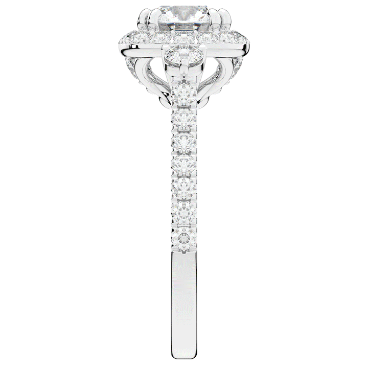 1.75CT.TW ROUND LAB DIAMOND HALO ENGAGEMENT RING