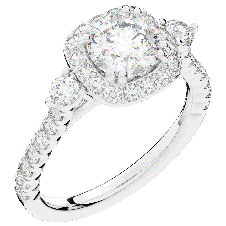 1.75CT.TW ROUND LAB DIAMOND HALO ENGAGEMENT RING