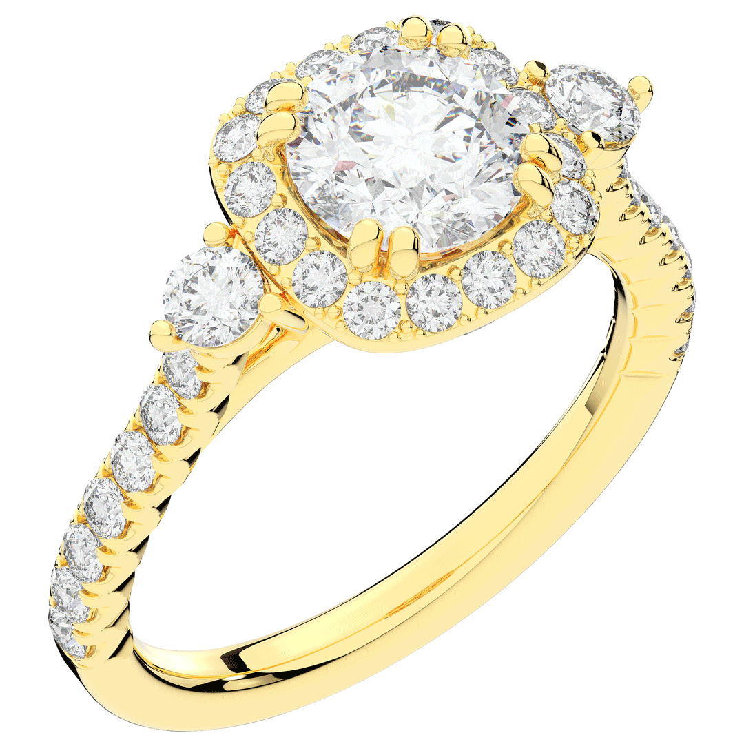 1.75CT.TW ROUND LAB DIAMOND HALO ENGAGEMENT RING