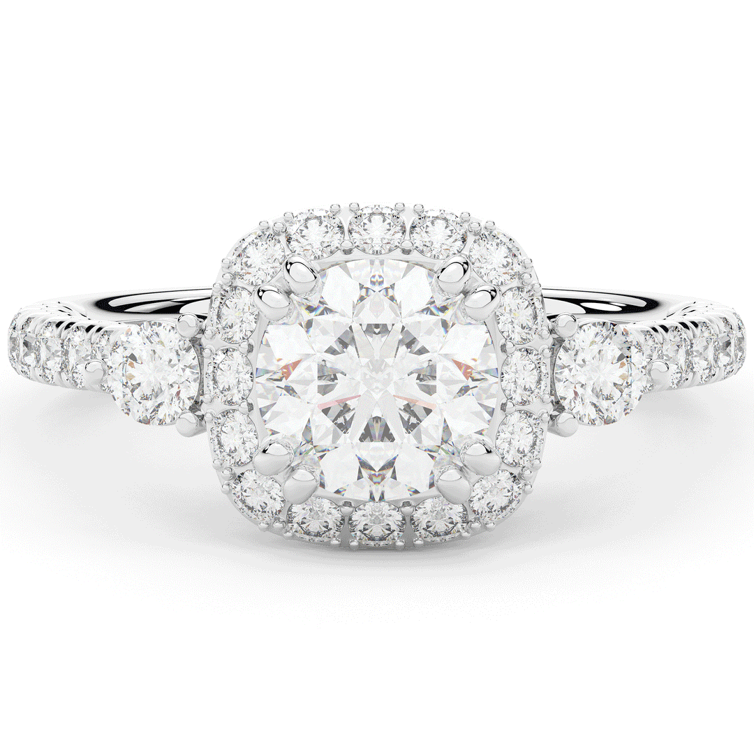 1.75CT.TW ROUND LAB DIAMOND HALO ENGAGEMENT RING