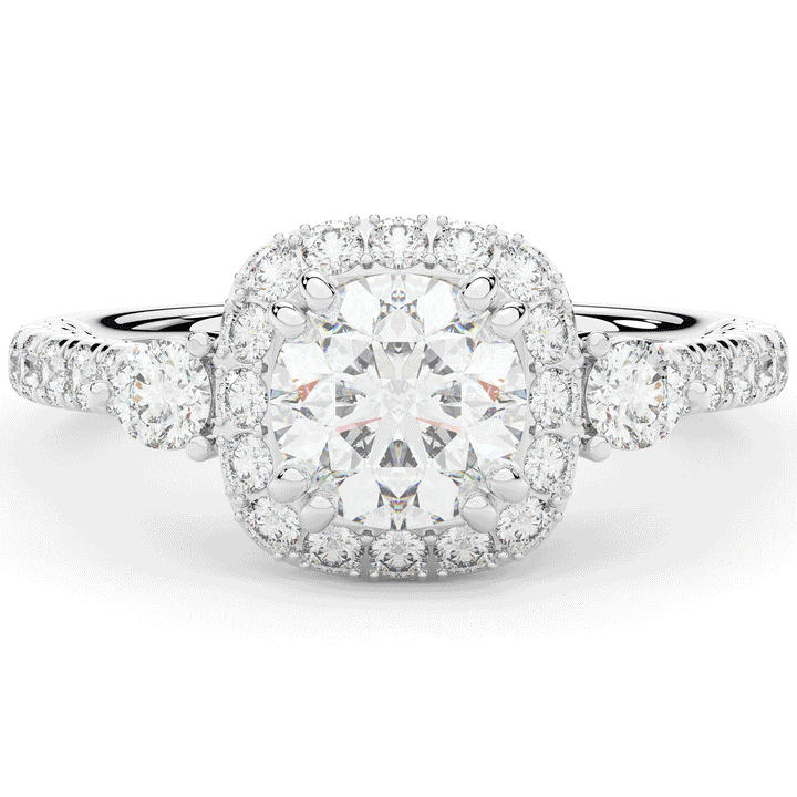 1.75CT.TW ROUND LAB DIAMOND HALO ENGAGEMENT RING