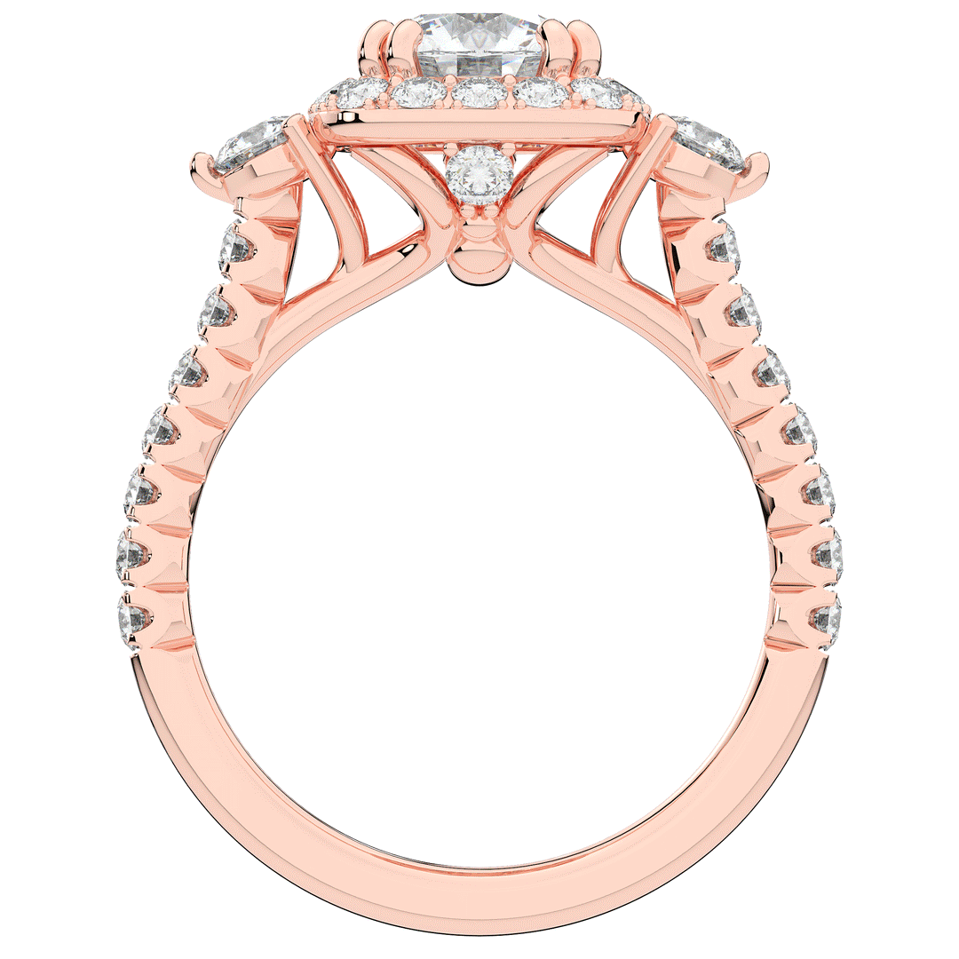 1.75CT.TW ROUND LAB DIAMOND HALO ENGAGEMENT RING